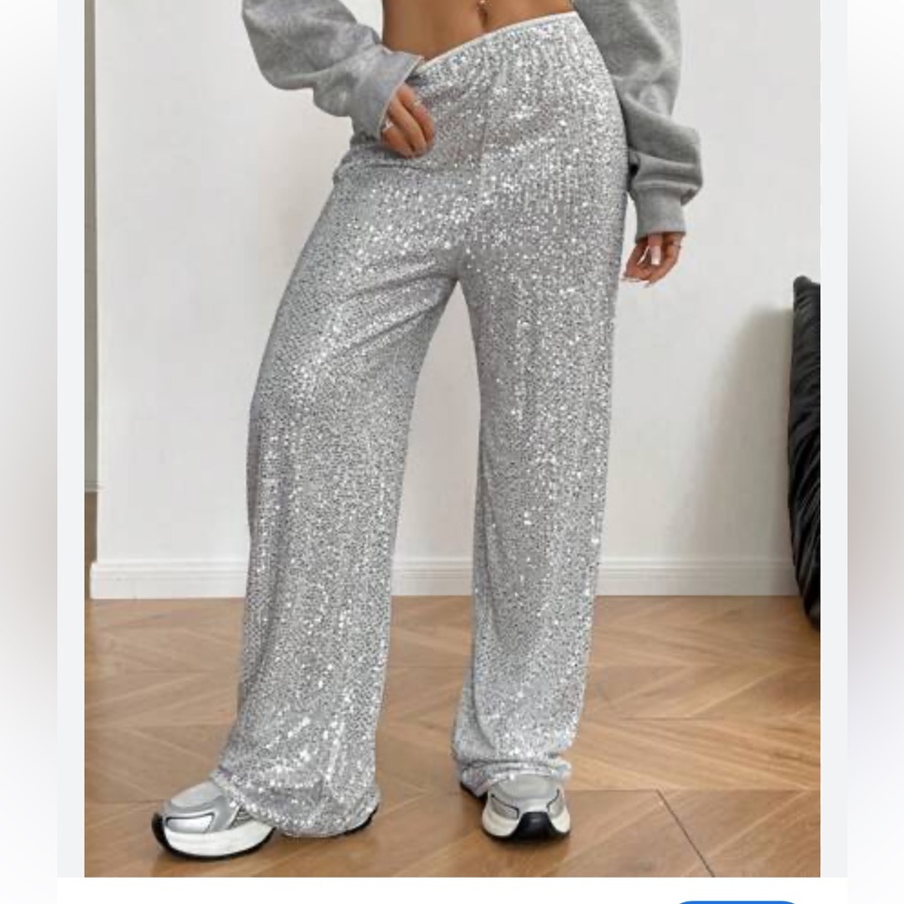 Women's Silver Sequin Pants